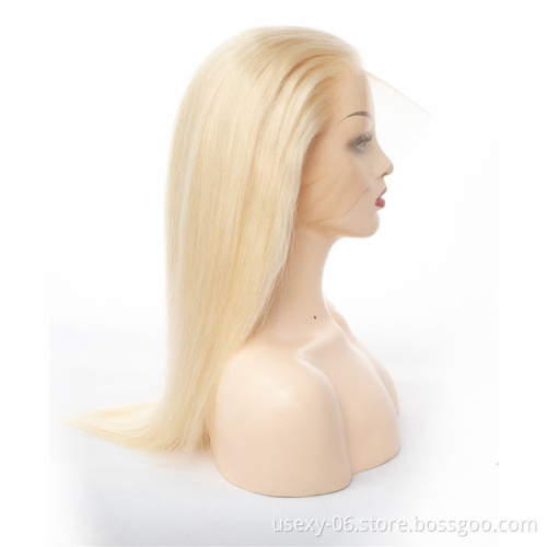 Wholesale 10A Grade 613 Virgin Hair Wig 613 Blonde Virgin Russian Hair Straight Wigs Human Hair Full Lace Wig